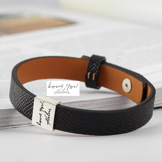 Leather Band Handwriting Bracelet
