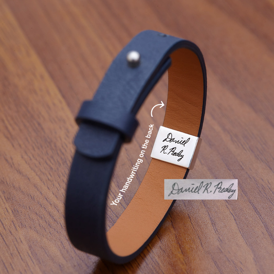 Leather Band Handwriting Bracelet