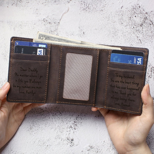 Mens Personalized Trifold Wallet