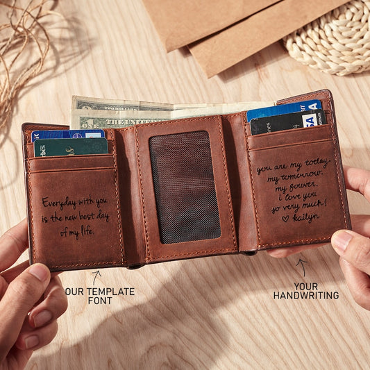 Handwriting Trifold Wallet For Men