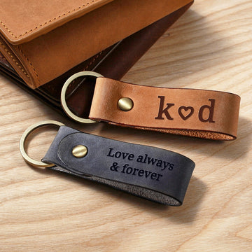 Monogram Leather Keychain