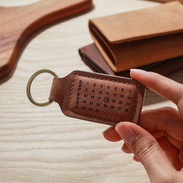 Calendar Leather Keychain