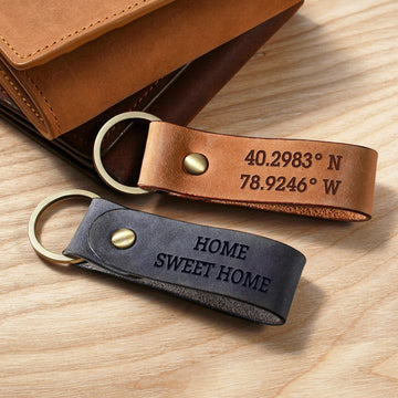 Coordinates Keychain - Leather