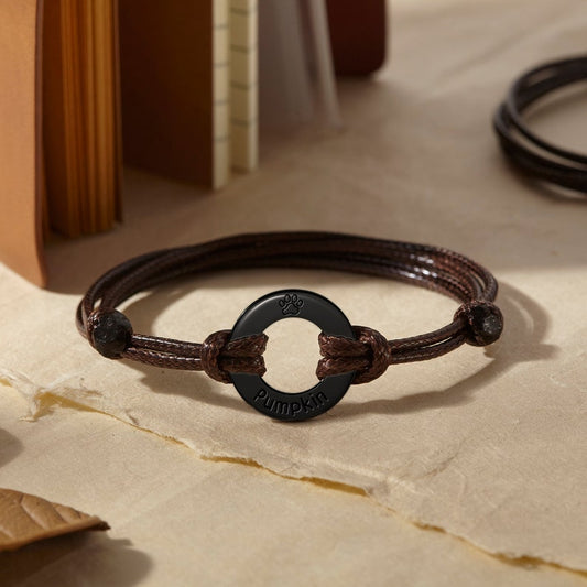 Leather Pet Name Bracelet