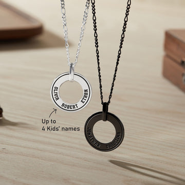 Necklace With Kids Names For Dad