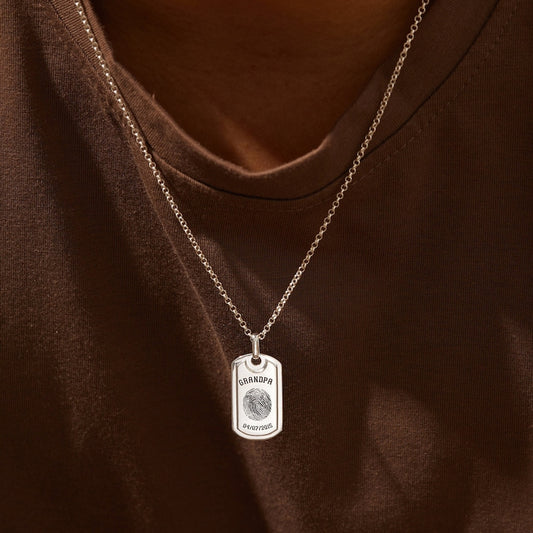 Fingerprint Necklace For Men