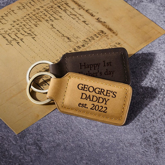 Personalized Dad Gift Keychain - Dad est.