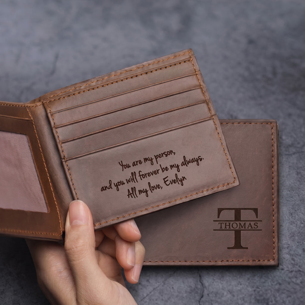 Personalized Handwriting Wallet - Genuine Leather