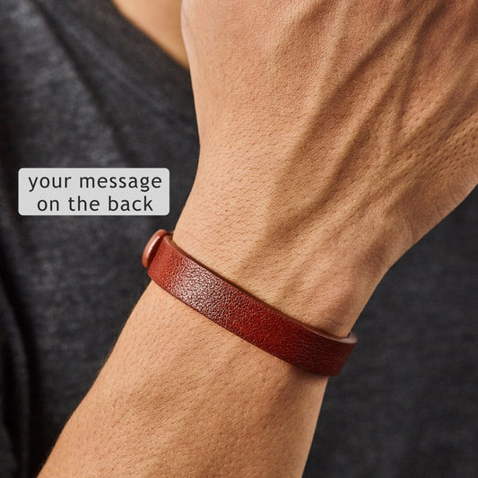 Leather Hidden Message Bracelet