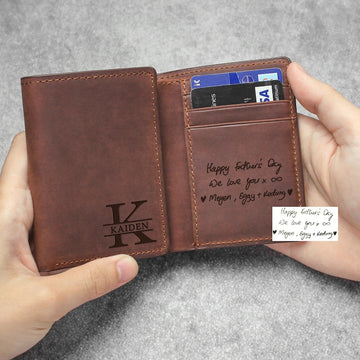 Handwriting Trifold Wallet For Men