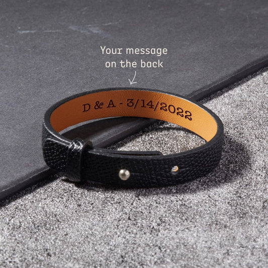 Leather Hidden Message Bracelet