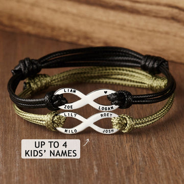 Men's Infinity Bracelet with Multiple Names