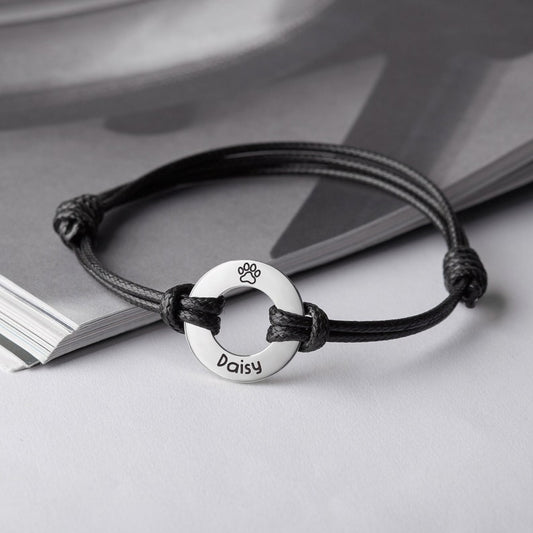 Leather Pet Name Bracelet