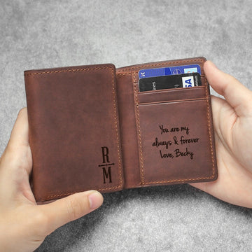 Mens Personalized Trifold Wallet