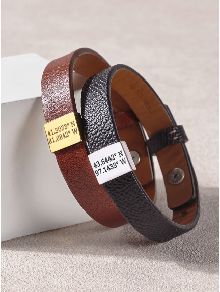 Coordinate Bracelet.Custom Coordinates Iron Bracelet.Cuff Bracelet.Mens  Jewelry | eBay