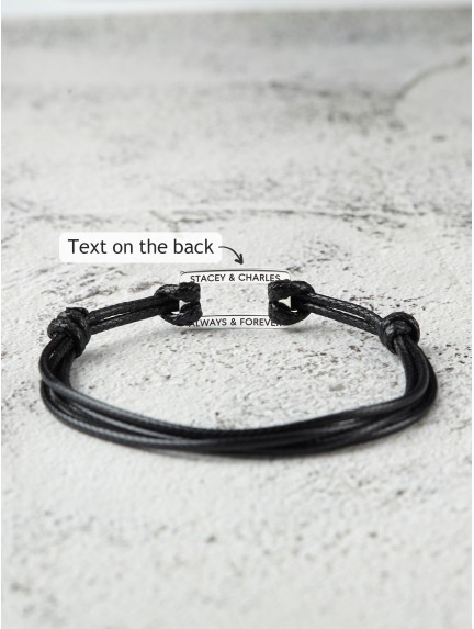 Personalized Coordinate Bracelet for Men - Rectangular