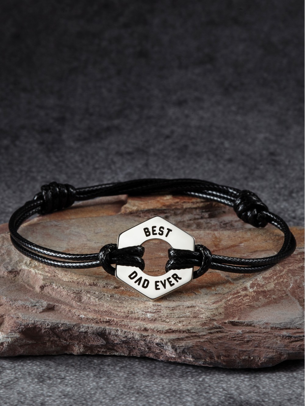 Leather Braided Bracelet for Dad - Hex Nut Bracelet | Rugged Gifts