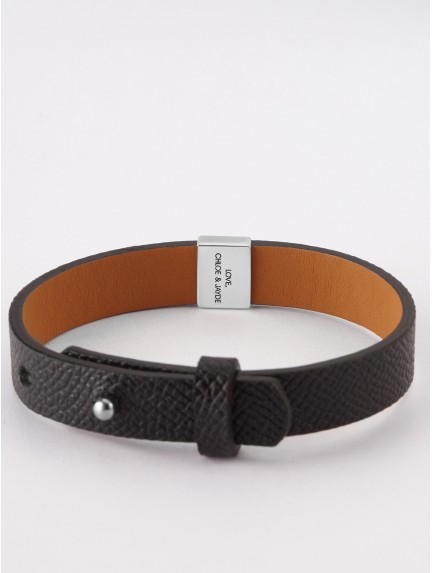 Men's Leather Bracelet - Engraved Dad Bracelet