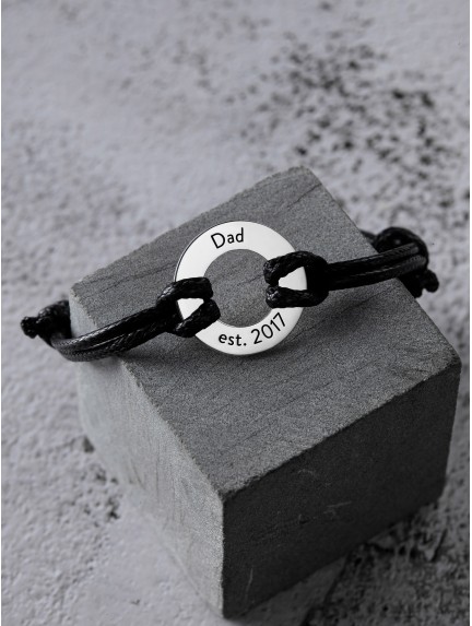Leather Braided Bracelet For Dad - Dad Est.