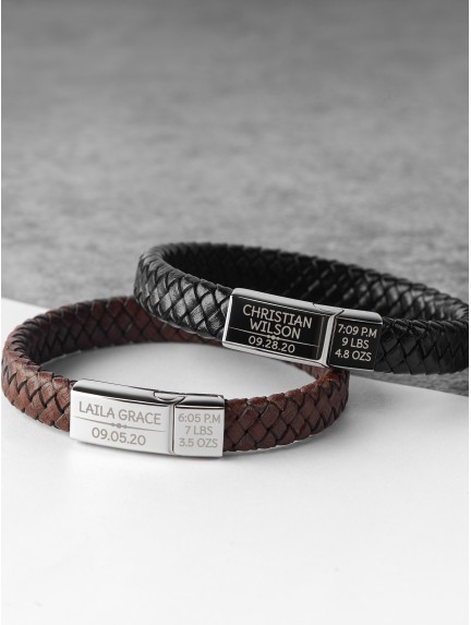 Braided Leather Bracelet For Dad