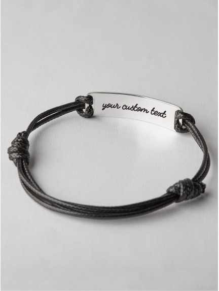 Leather Braided Bracelet with Footprint/Handprint