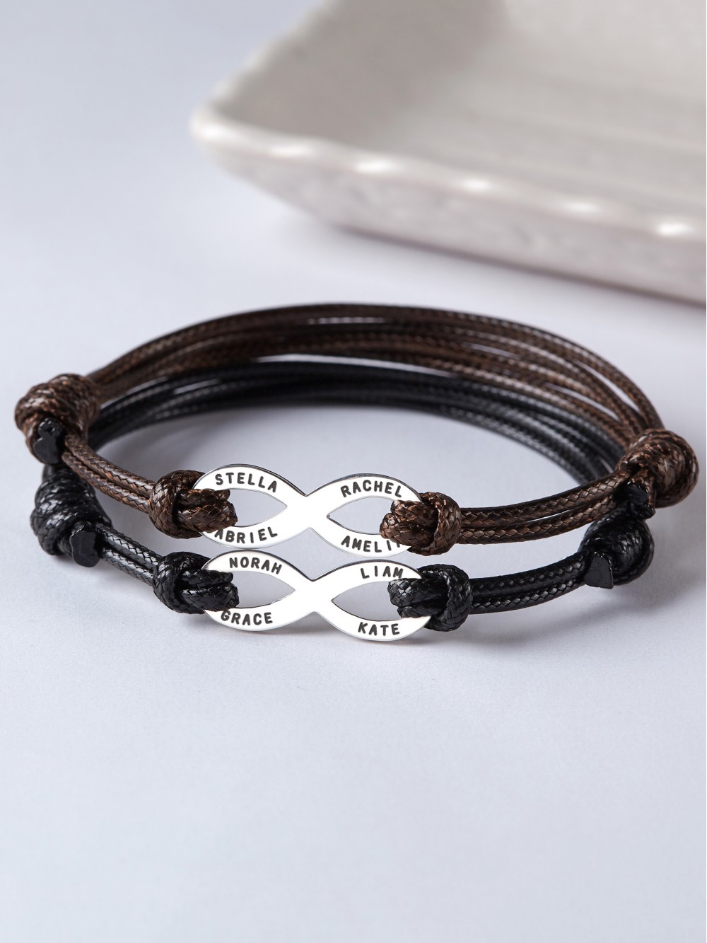 Men's Infinity Bracelet with Multiple Names | Rugged Gifts