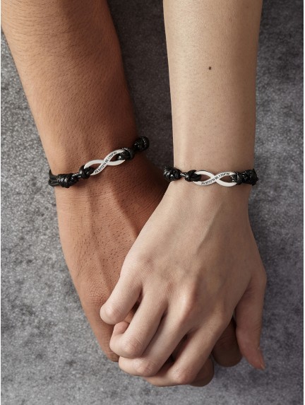 Couple's Infinity Bracelet with Coordinates