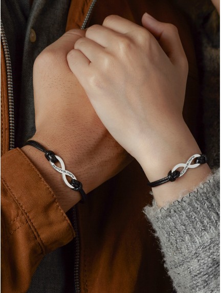  Infinity Matching Bracelets, Leather Couples Bracelets