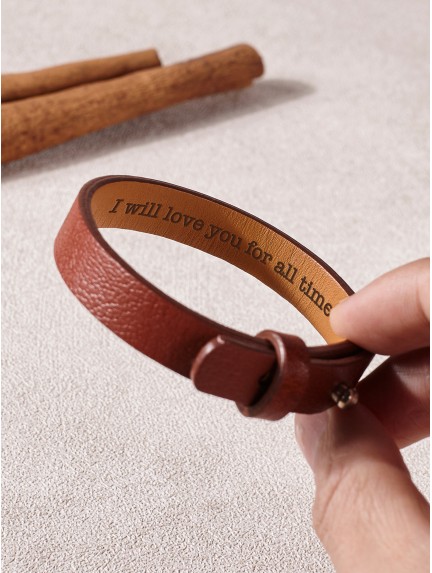Leather Hidden Message Bracelet