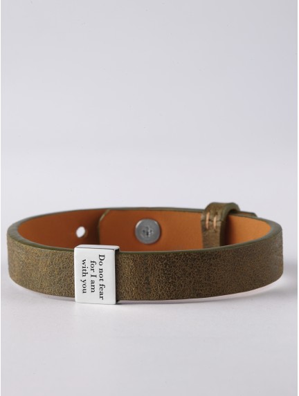 Men's Christian Bracelet - Personalized Leather Faith Bracelet