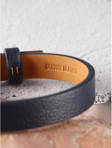 Leather Anniversary Bracelet for Him - Roman Numerals