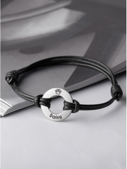 Leather Pet Name Bracelet