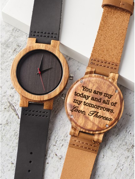 Engraved Wooden Watch For Men