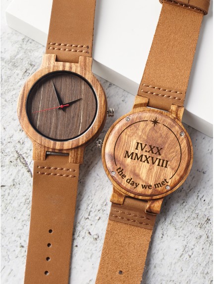 Custom Roman Numerals Wooden Watch