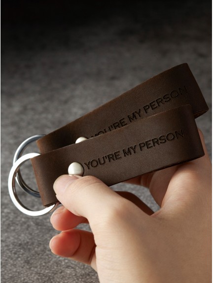 You're My Person Leather Keychain