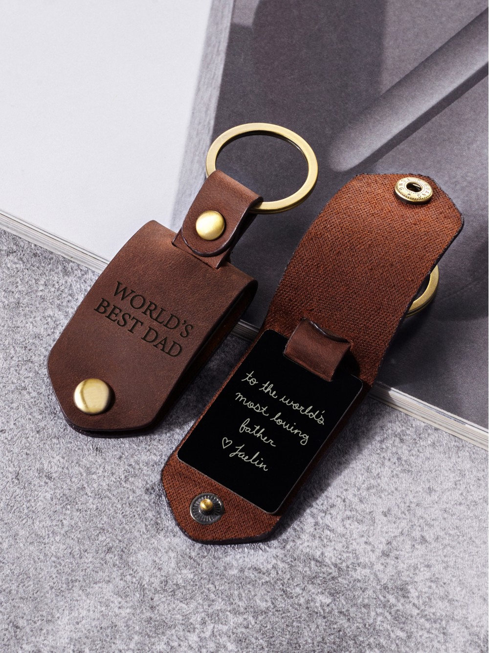 Kid's Drawing Alumnium Keychain with Leather Case