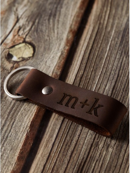 Monogram Leather Keychain