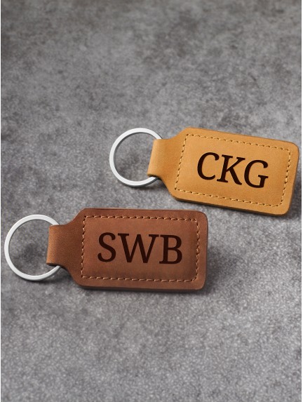 First Anniversary Gift One Year Details about   His & Hers Keyrings Engraved Leather Key Chain 