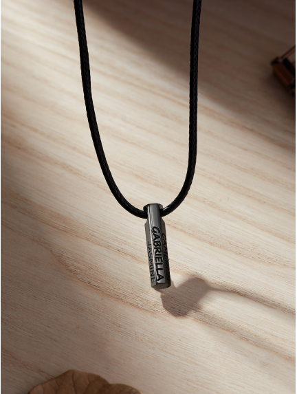 Leather Necklace With Kids Names - 6 sides