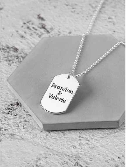 Customized Necklace for Him - Dog Tag Necklace