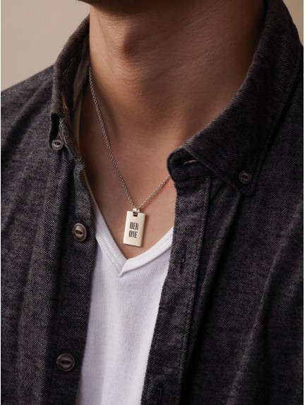 Necklace for Boyfriend - Rugged Rectangle