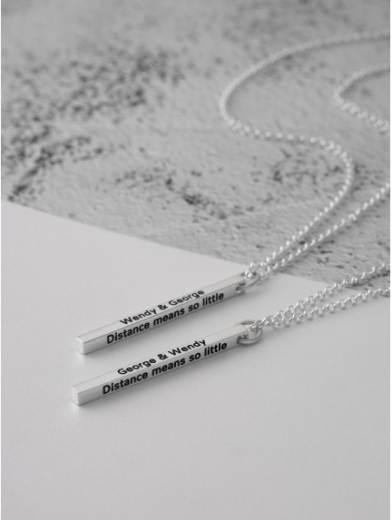 His and Hers Necklaces - 4 Sided Engravings