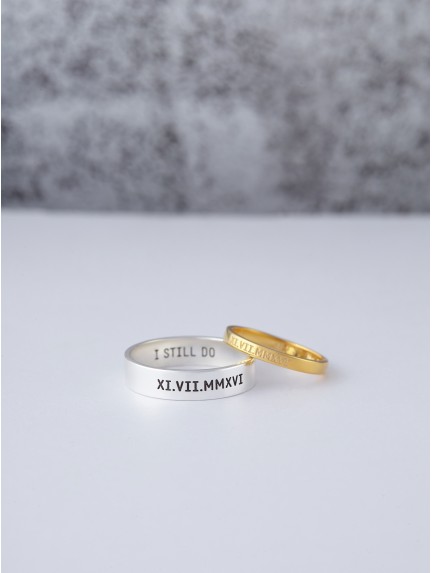 Couple Rings - Roman Numerals