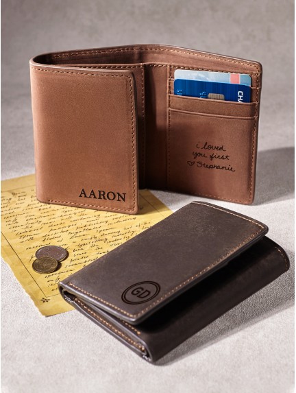 Handwriting Trifold Wallet For Men