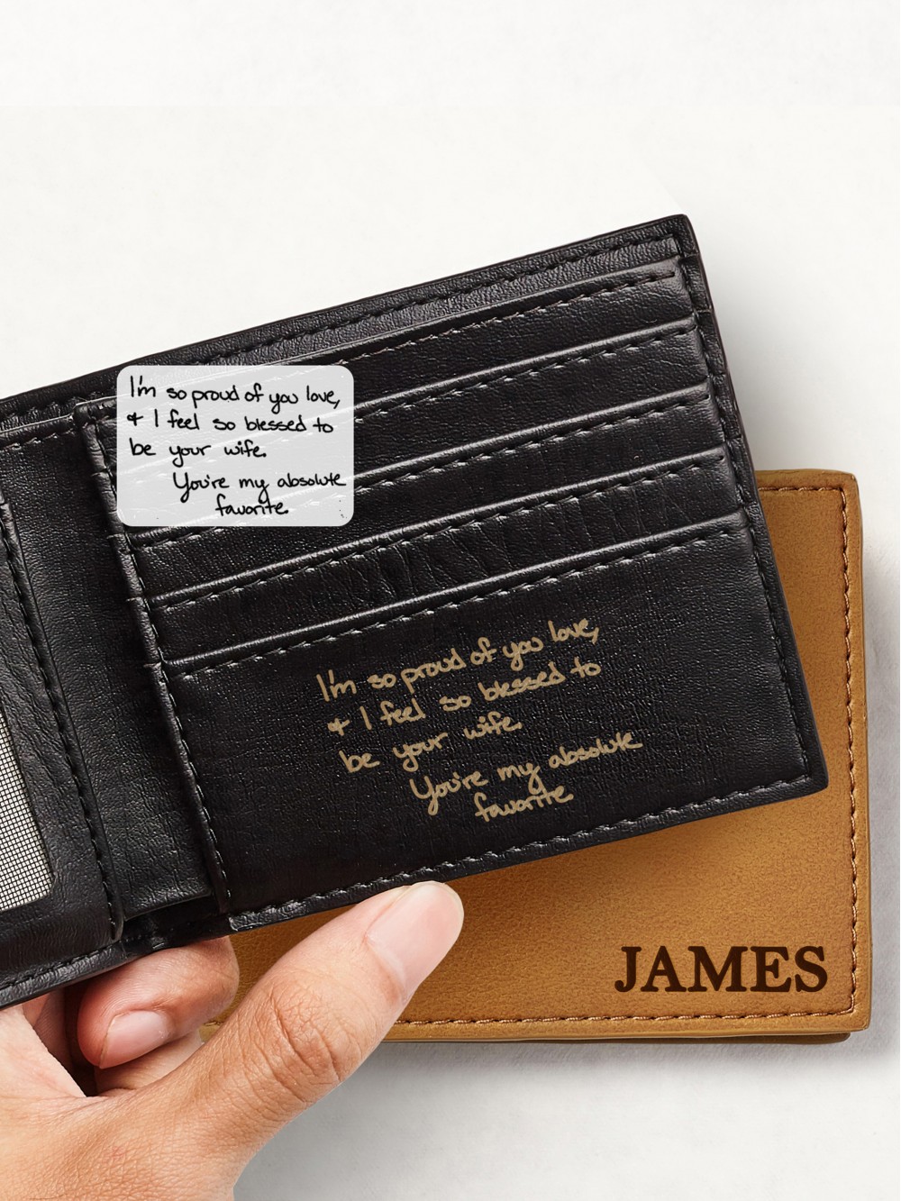 Personalized Handwriting Wallet - Vegan Leather