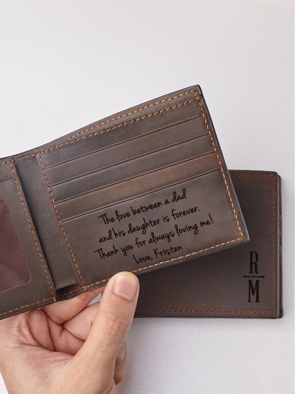 Choice of Colours Men's Personalised Engraved Quality Real Leather Wallet Gift 