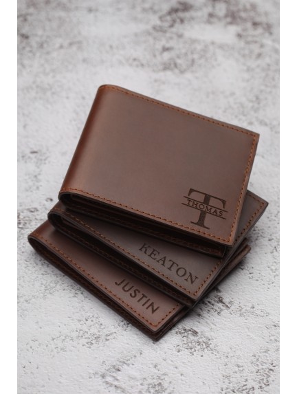Engraved Wallet for Grandpa - Genuine Leather