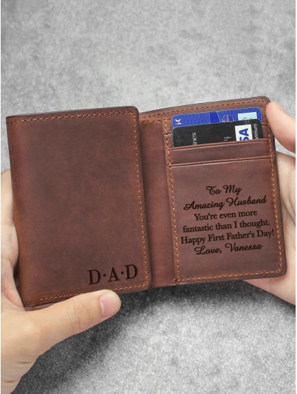 Trouwen Cadeaus & Aandenkens Cadeaus voor bruidsjonkers Husband gift Engraved Leather Money Clip Wallet • Personalized Mens Leather Wallet • Custom Christmas Gifts for him Gifts for Dad 