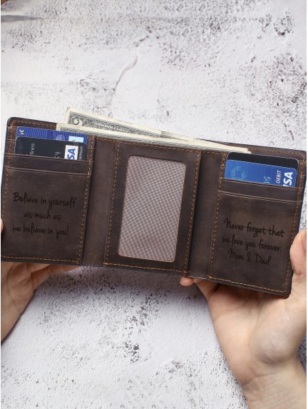 Mens Personalized Trifold Wallet