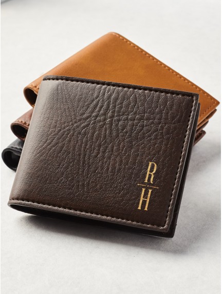 Mens Personalized Wallet - Vegan Leather